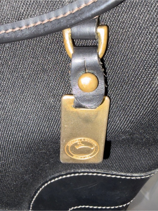Vintage Dooney & Bourke Black Canvas and Leather Backpack with Gold Hardware main image 4